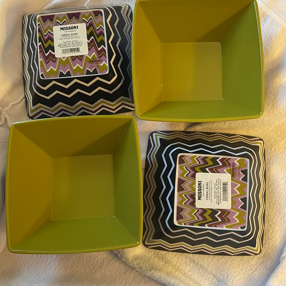 Missoni for Target Cereal Melamine Bowls‎  set of 4 Limited Edition NWT